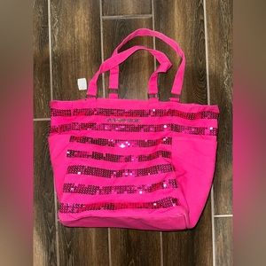 Victoria Secret Hot Pink Sparkle Tote